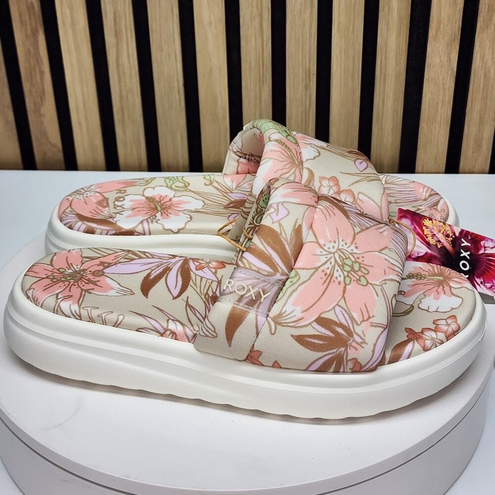 NEW - Roxy Gelato Lux Women’s Pink Platform Sandals Slip On Casual Shoes Size 5 - Picture 2 of 7